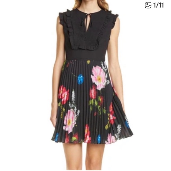 Ted Baker Dresses & Skirts - Ted Baker Black Floral “Berry Sundae” dress, size 10/12 (4)